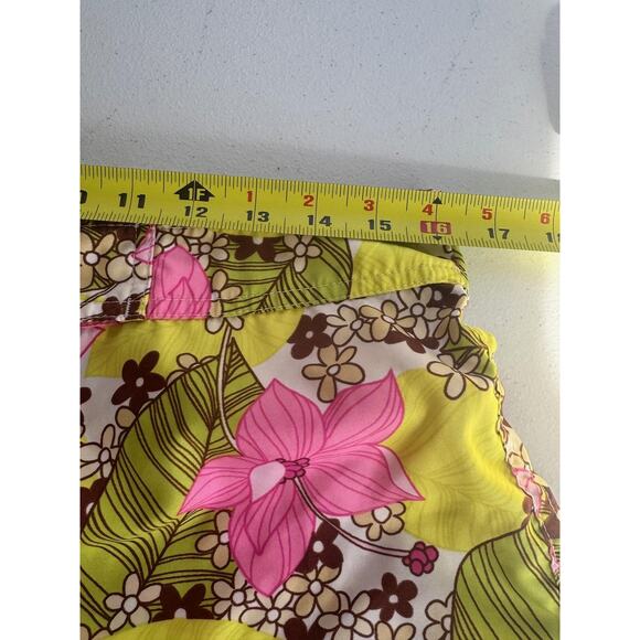 Vtg Point Conception Board Shorts Womens Small Pink Yellow Floral Swim True Y2k - Picture 6 of 11